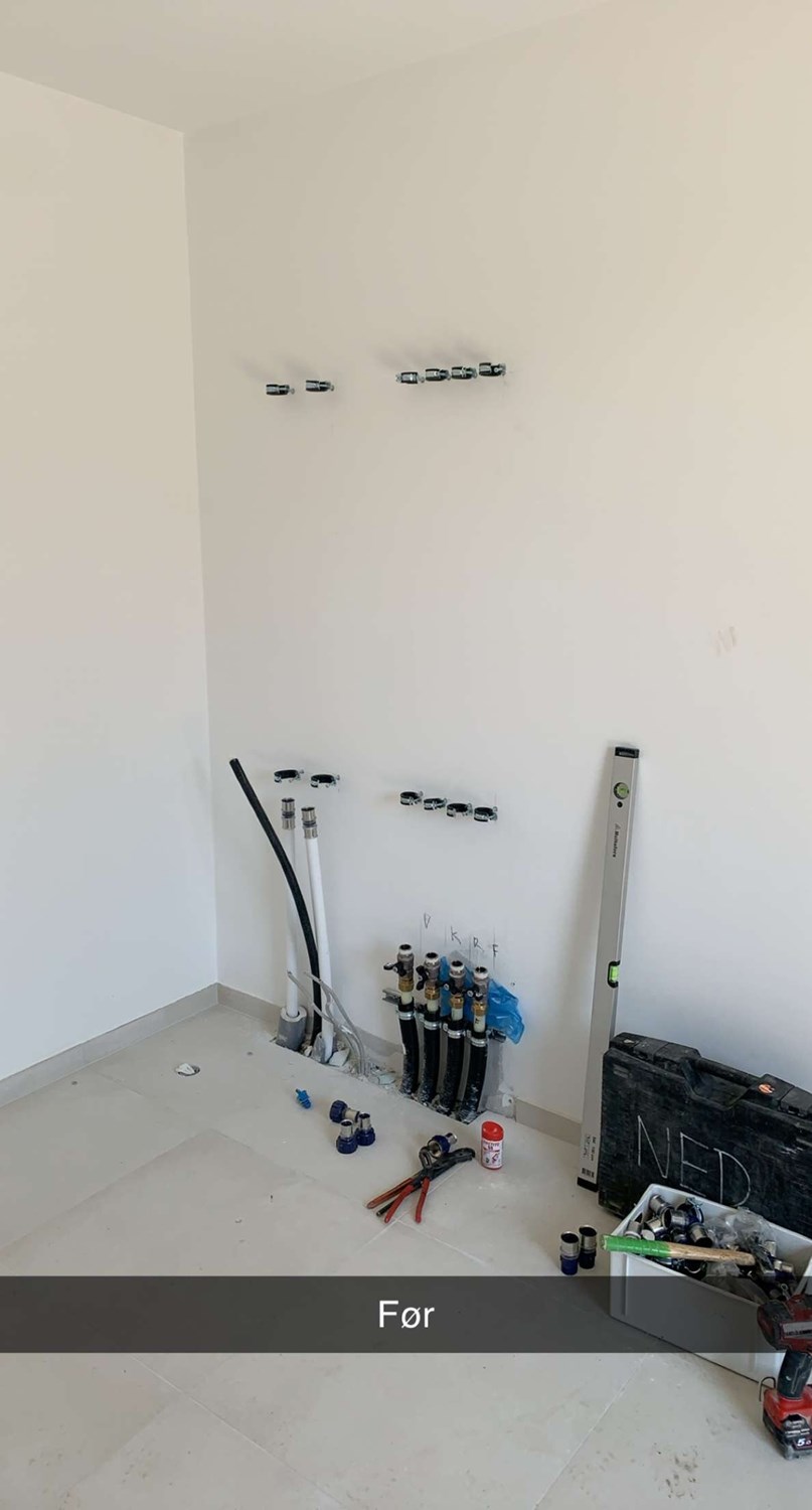Varmepumpeinstallation Før Opus VVS
